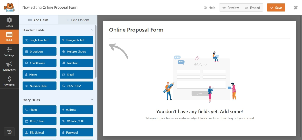 wpforms interface