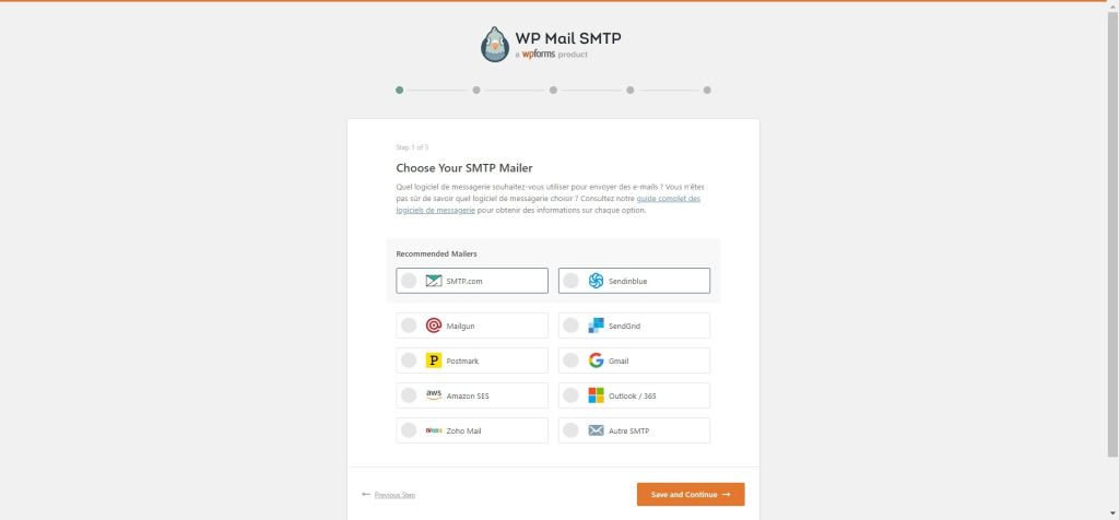 wp mail smtp wizard