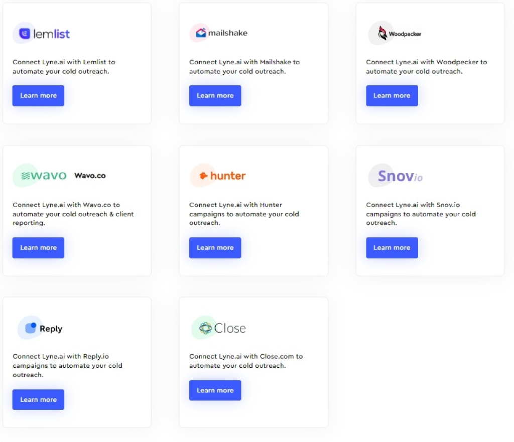 lyne ai integrations