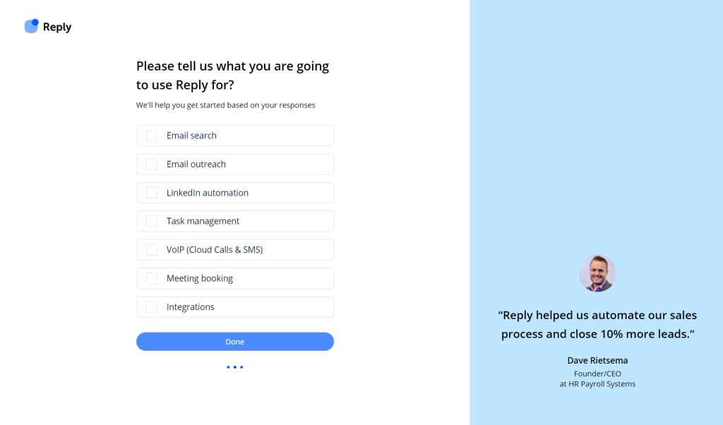 Reply.io features