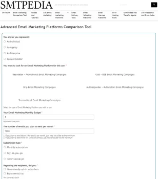 Advanced Email Marketing Comparison Tool Smtpedia