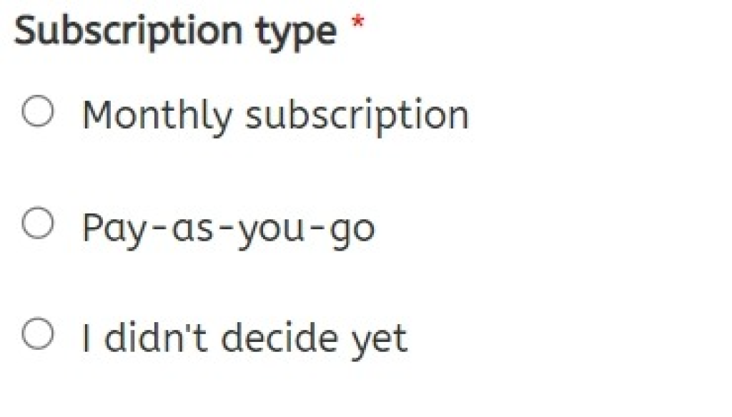 Email Marketing Comparison Tool subscription type