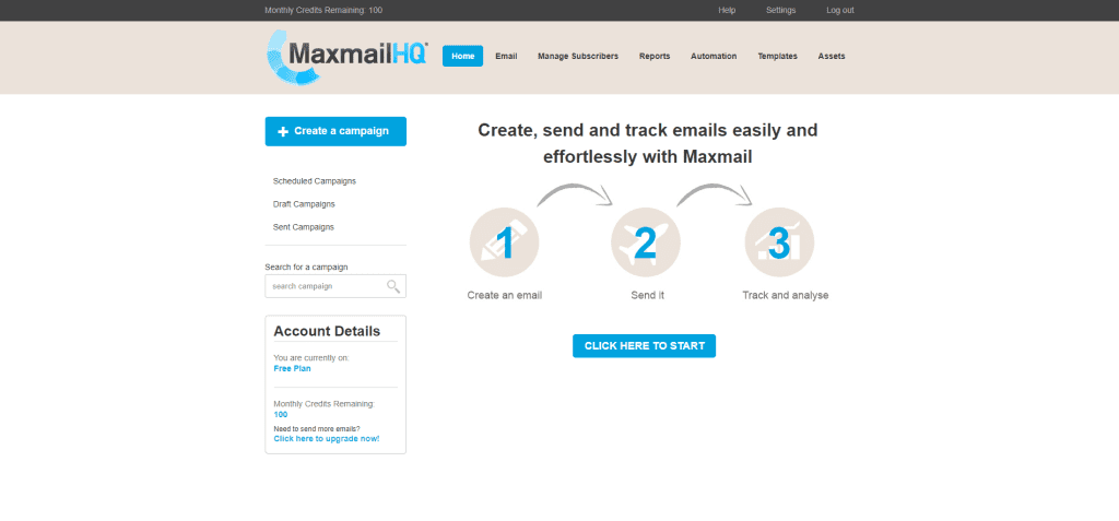 maxmail dashboard