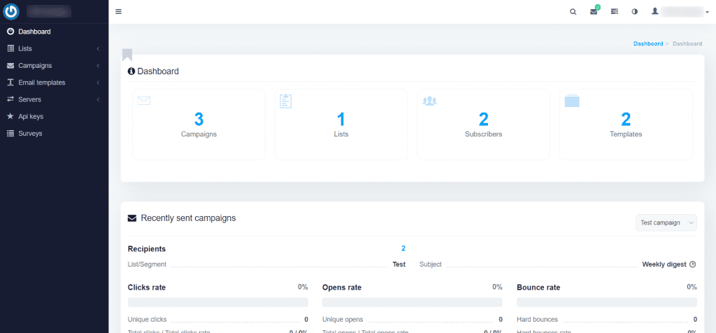 mailwizz customer panel