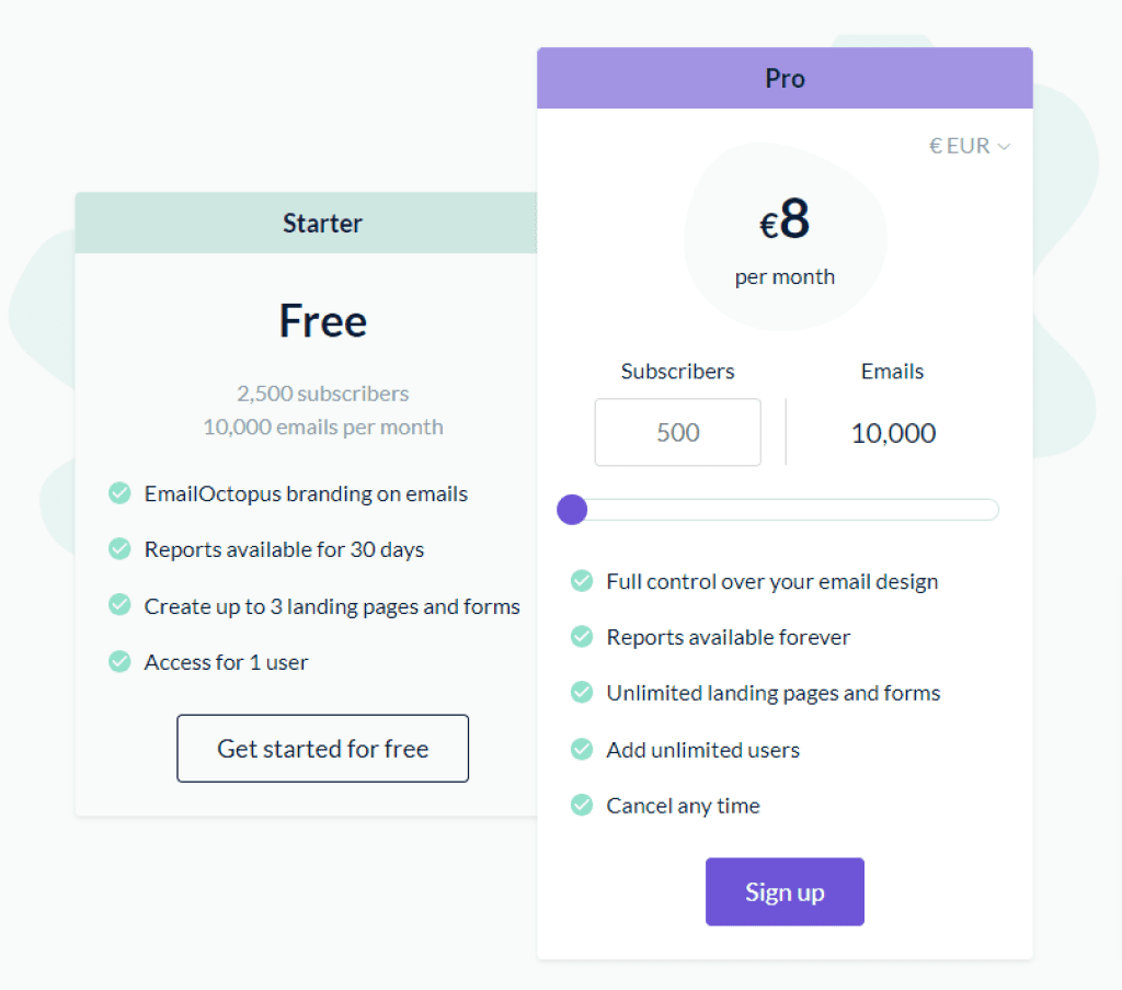 emailoctopus pricing