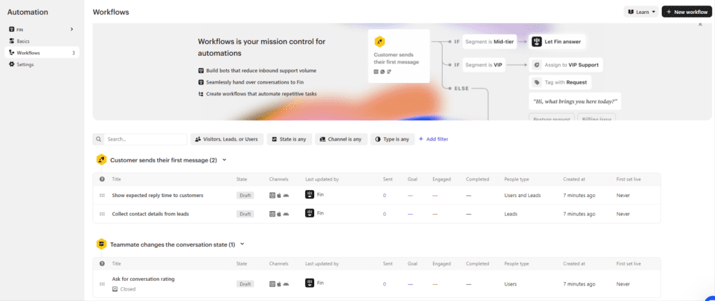 intercom crm automation