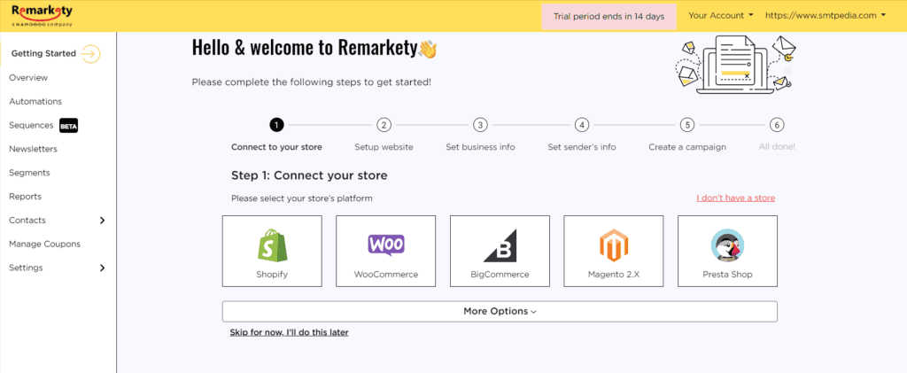 remarkety dashboard