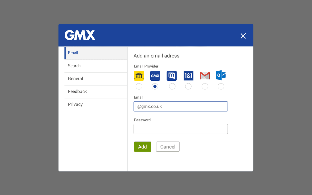 gmx email settings