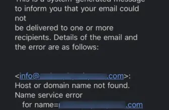 Email delivery failure notification message