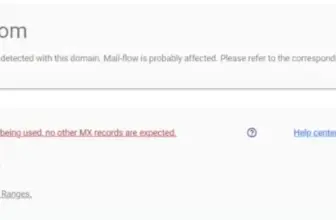 Email configuration error notification message